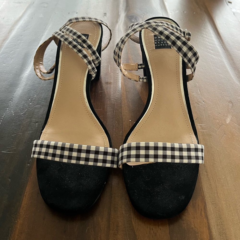 White House black market plaid heels
